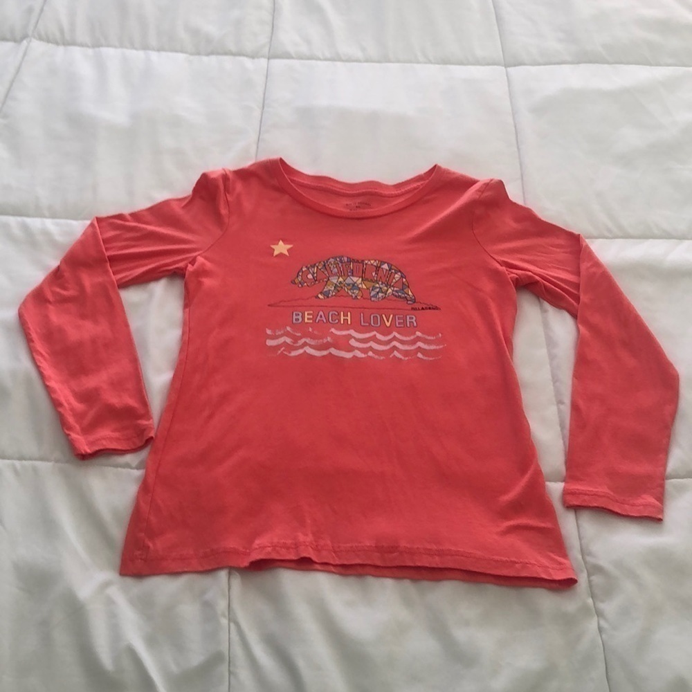 Billabong California Beach Lover graphic long sleeve T-shirt in salmon 🍑 peach